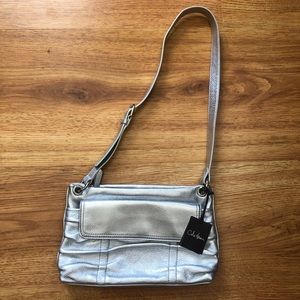 Cole Haan Metallic Silver Shoulder Bag NWT